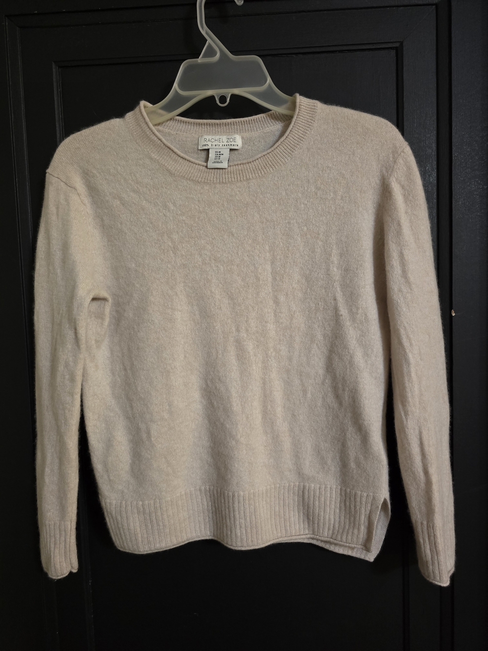 Rachel Zoe Soft 100% Cashmere Crewneck Sweater in Cream